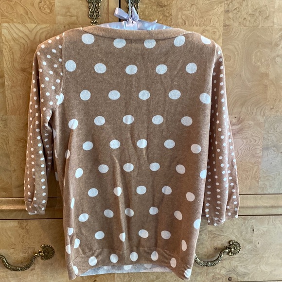 J. Crew Linen Blend Polka Dot Sweater - Picture 2 of 5
